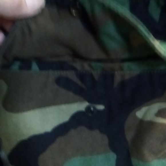 Vintage US army camouflage jacket zipper buttons with American flag patch USED - Picture 6 of 10